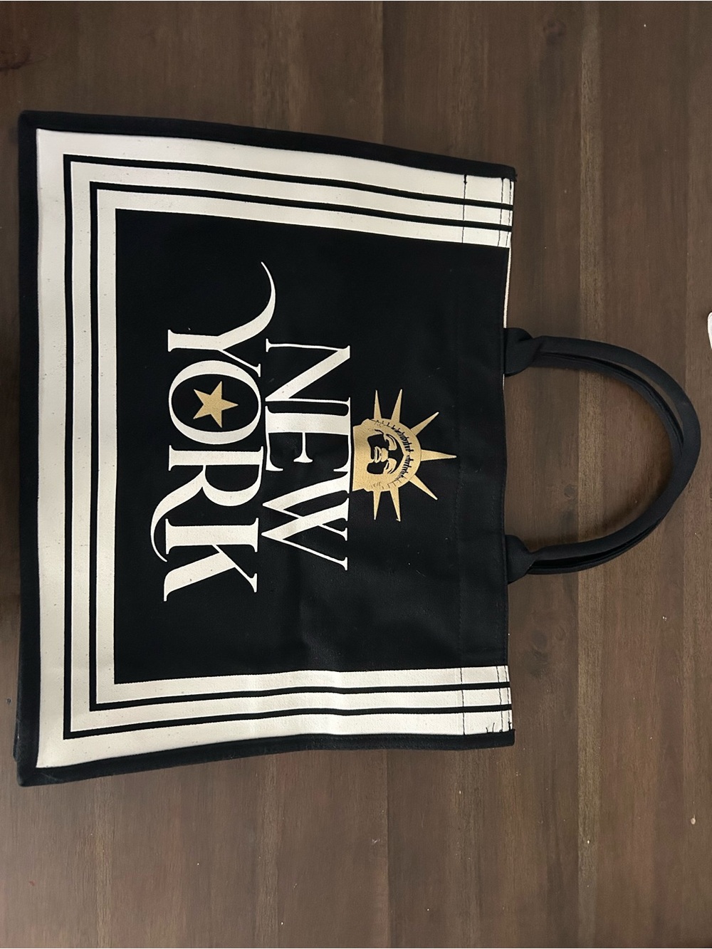 Black New York Graphic Tote Bag